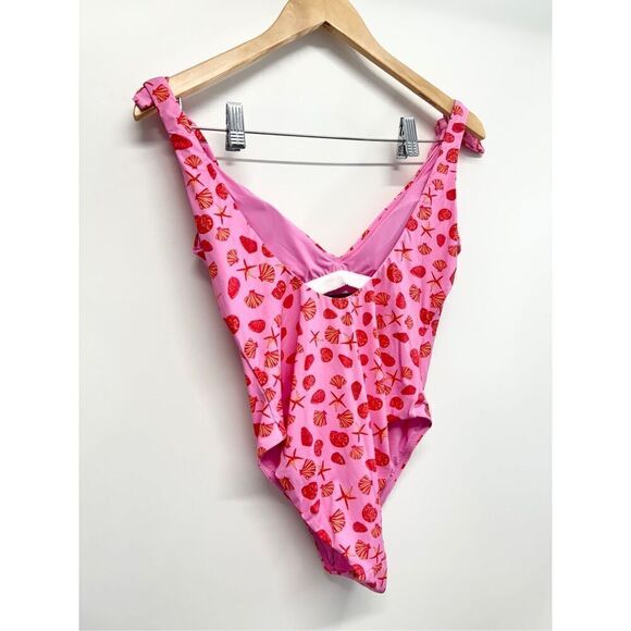 AQUA‎ Printed One piece Swimsuit Beach Shells in Pink Size Small NEW - Picture 5 of 10